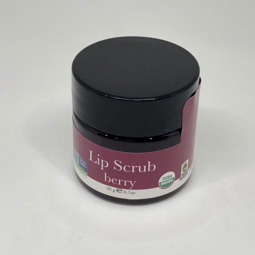 USDA Organic Lip Scrub Berry Beauty By Earth USA Made Natural Ingredients .07 Oz